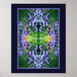 Purple Scallion Abstract Flowers Orton Poster
