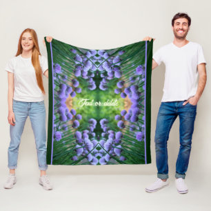 Purple Scallion Abstract Flowers Personalised Fleece Blanket
