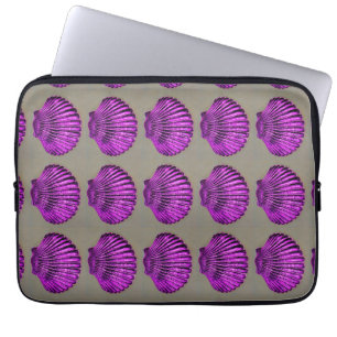 purple scallop shells laptop sleeve