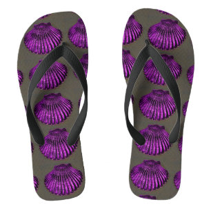 purple scallops grey thongs