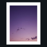 Purple Scattered Clouds at Twilight Poster<br><div class="desc">Scattered clouds after sunset in Reno,  Nevada. Pretty purple tinted photo to add a personal message to. You can customize and add your own photo with a white border around the edges. The rectangle fits these dimensions,  or related dimensions.</div>