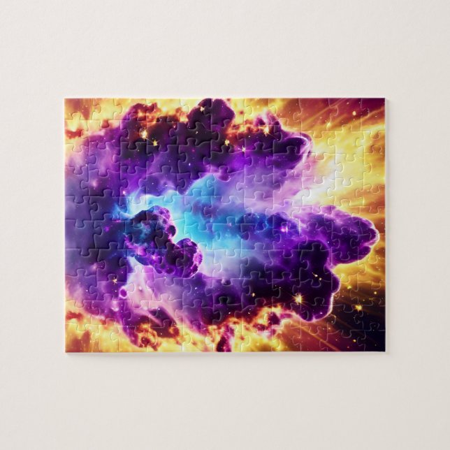 Purple Science Fiction Galactic Explosion in Sky Jigsaw Puzzle (Horizontal)