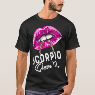 Purple Scorpio Lips Queen Birthday Womens Zodiac S T-Shirt