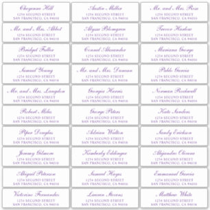 Purple Script Elegant Wedding Guest Address Labels