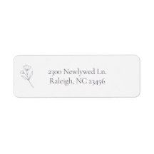 Purple Script Line Art Return Address Label