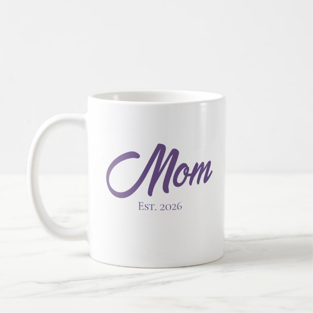 Purple Script Mum Established Coffee Mug (Left)