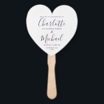 Purple Script Wedding Ceremony Heart Hand Fan<br><div class="desc">This stylish wedding program can be personalized with your special wedding day information featuring chic modern typography. Designed by Thisisnotme©</div>