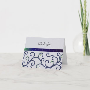 Purple Scroll Thank You Card
