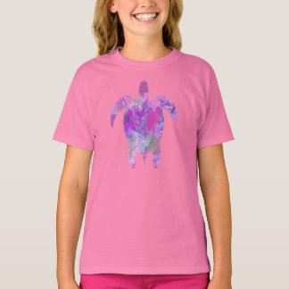 PURPLE SEA TURTLE with PAINT DESIGN T SHIRT
