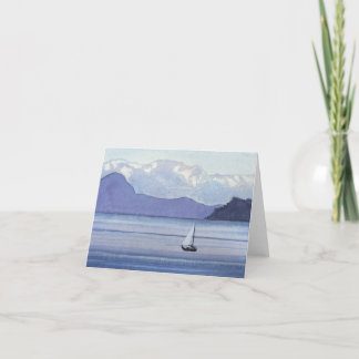 Purple Seascape Thank You Card