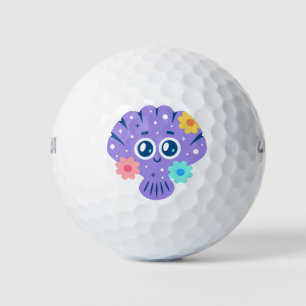 Purple Seashell Golf Balls