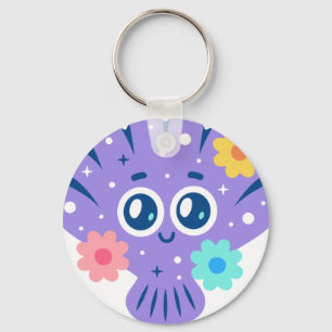 Purple Seashell Key Ring