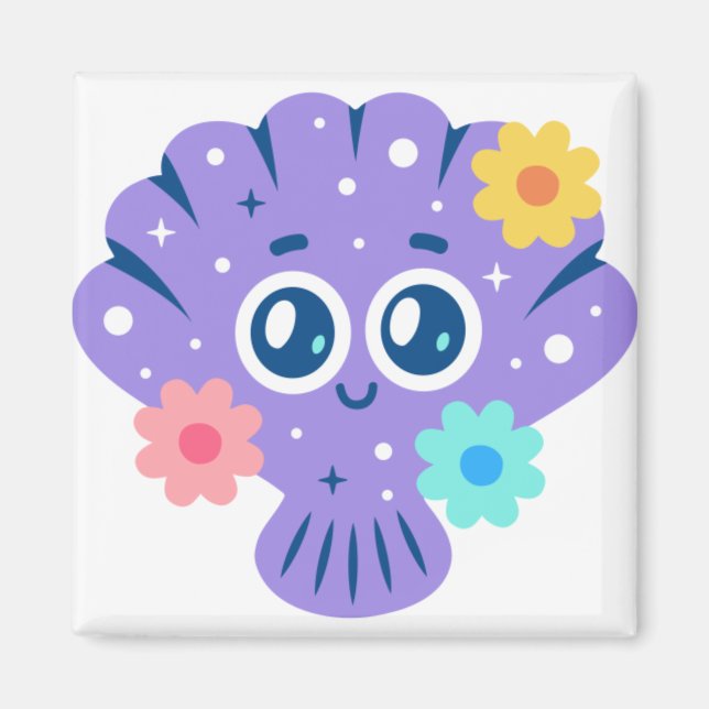 Purple Seashell Magnet (Front)
