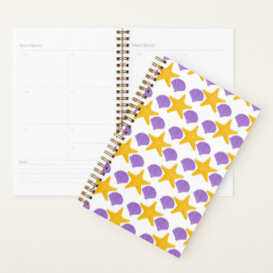 Purple Seashells Yellow Starfish Marine Life Planner