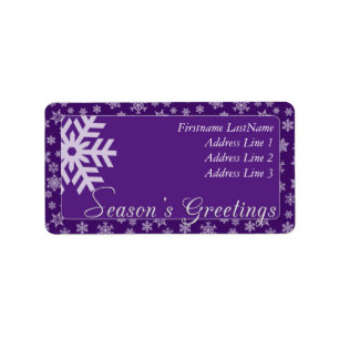 Purple Season's Greetings Address Label