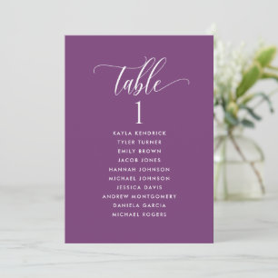 Purple, Seating Plan Cards with Guest Names