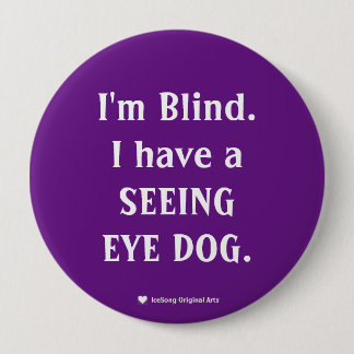 Purple Seeing Eye Dog 10 Cm Round Badge