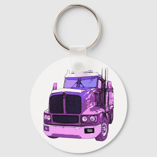 Purple Semi Truck Key Ring (Front)