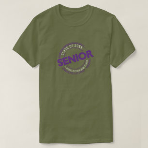 Purple Senior Class of Distressed Badge T-Shirt