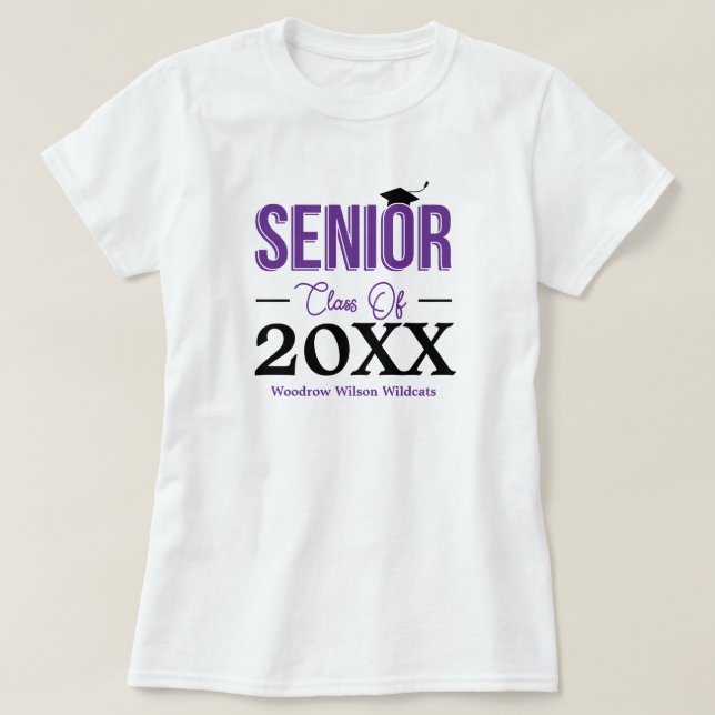Purple Senior Class of T-Shirt (Design Front)