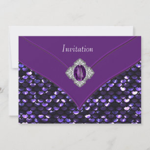 Purple Sequin Purple All Occasion Party Invitation