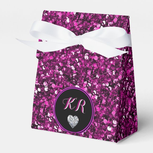 Purple Sequins Favour Box (Front Side)