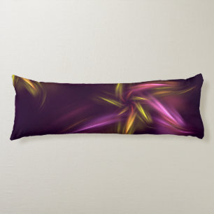 Purple Shades Abstract Flower Fantasy Body Cushion