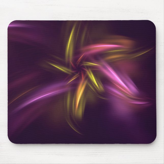 Purple Shades Abstract Flower Fantasy Mouse Pad (Front)