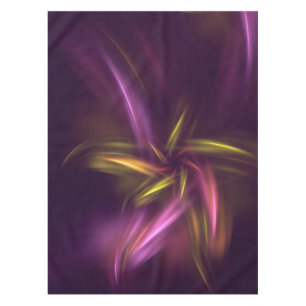 Purple Shades Abstract Flower Fantasy Tablecloth