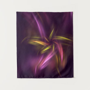Purple Shades Abstract Flower Fantasy Tapestry