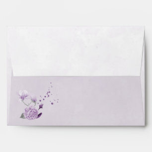 purple shades flowers botanical wedding envelope