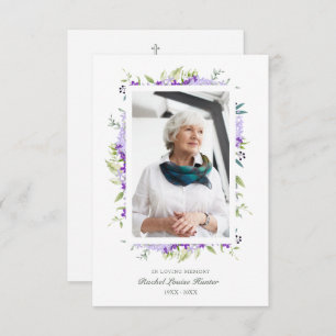 Purple Shades Garland In Loving Memory Photo Card