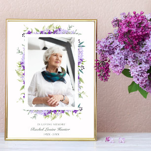 Purple Shades Garland In Loving Memory Photo Poster