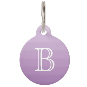 Purple Shades Monogram Initial Pet Tag