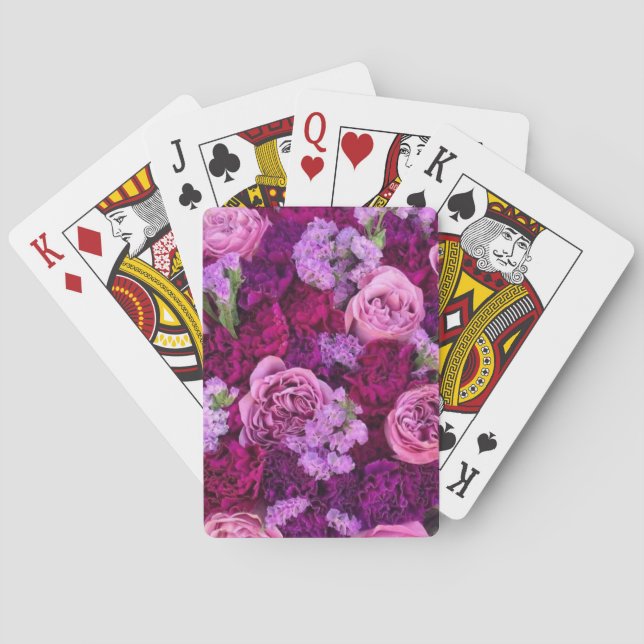 Purple Shades of Flowers  Playing Cards (Back)