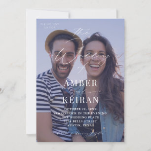 Purple Shades Photo Wedding Invitation