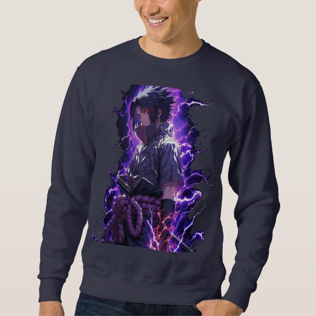 Purple Shadow Anime Aesthetic Sweatshirt  (Front)