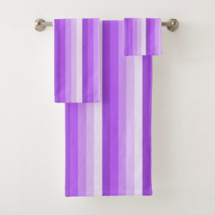 Purple shadow stripes bath towel set