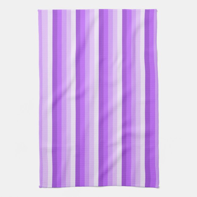 Purple shadow stripes tea towel (Vertical)