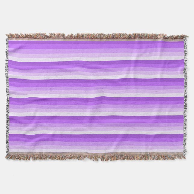 Purple shadow stripes throw blanket (Front)