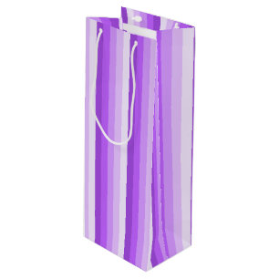 Purple shadow stripes wine gift bag