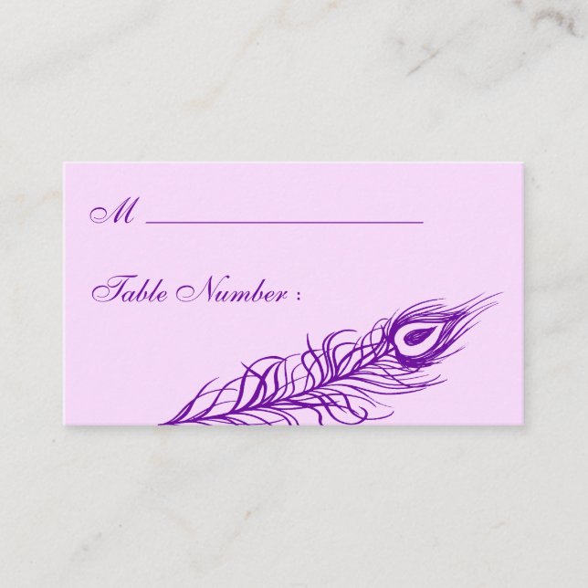 Purple Shake your Tail Feathers Place Card (Front)