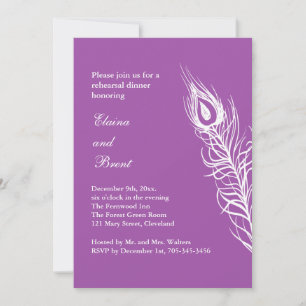 Purple Shake your Tail Feathers Rehearsal Dinner Invitation