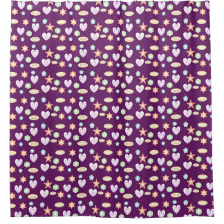 Purple Shapes Shower Curtain