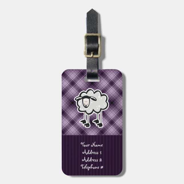 Purple Sheep Luggage Tag (Front Vertical)