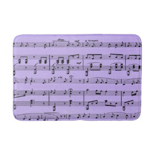 Purple Sheet Music Bath Mat