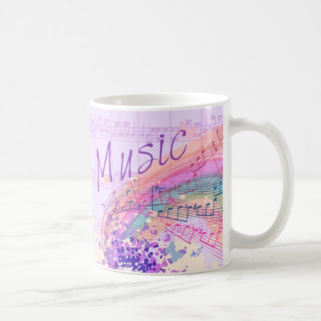 Purple Sheet Music Colorsplash Mug (Right)