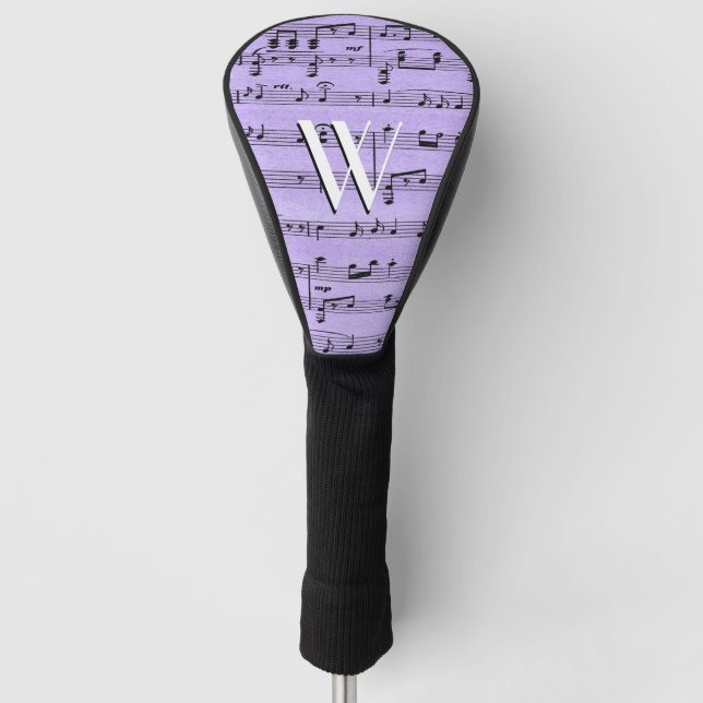 Purple Sheet Music Initial Golf Head Cover (Front)