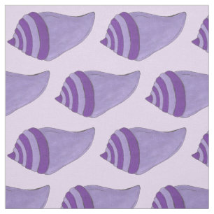 Purple Shells Conch Seashell Beach Ocean Summer Fabric
