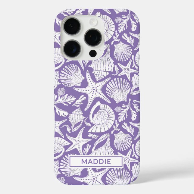 Purple Shells Personalized Case-Mate iPhone Case (Back)